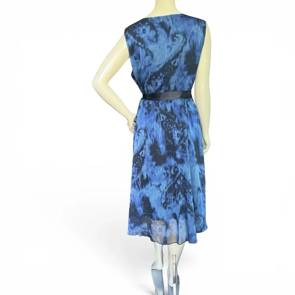 Roz & Ali Sleeveless Blue Flowy Dress 14 Whimsigoth